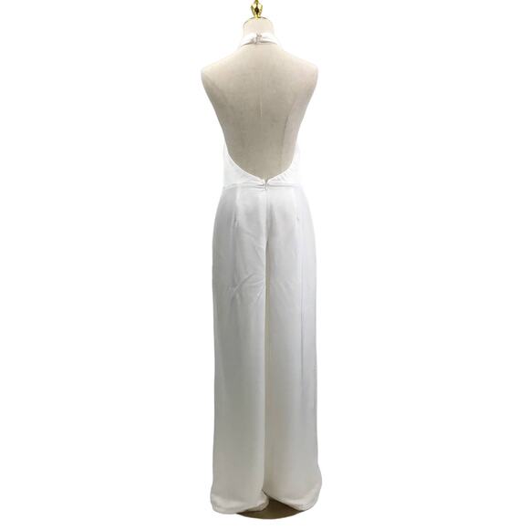 LULU'S XS Gift White Halter Wide-Leg Jumpsuit NEW B155 - Picture 4 of 12